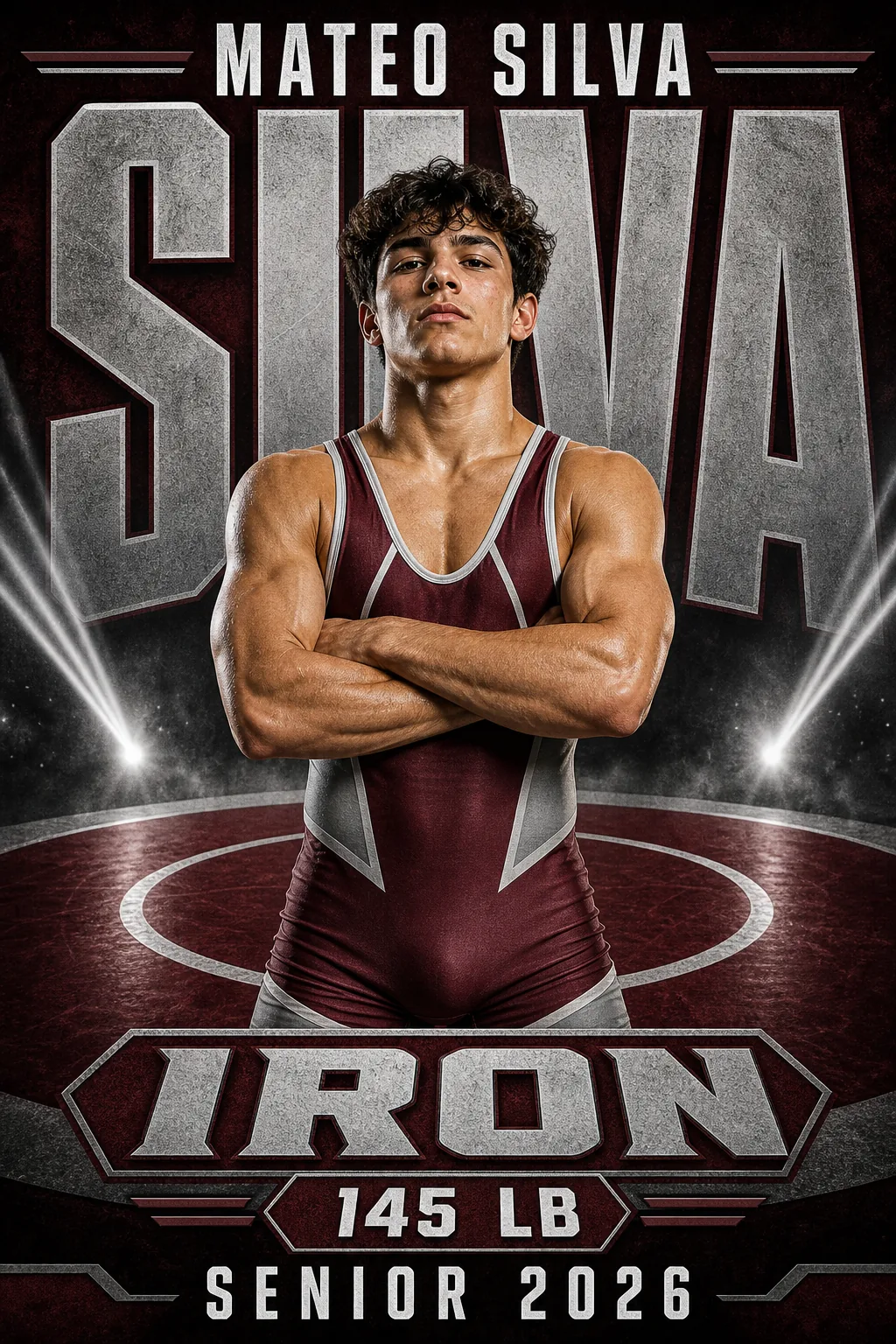 Mateo Silva wrestling player banner